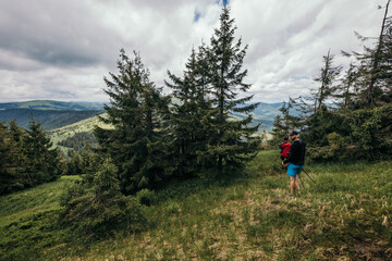Fototapeta premium A group of people in a forest