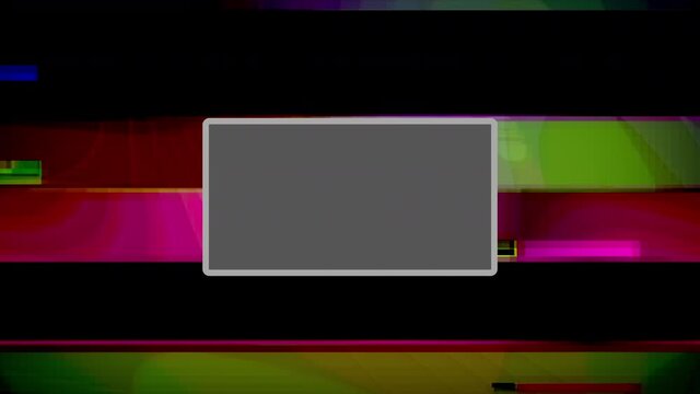 Intentional distortion glitch fx: a television screen with a flashing text in a box, Technical Difficulties.