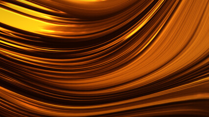 Abstract golden background with waves  luxury. 3d illustration, 3d rendering.