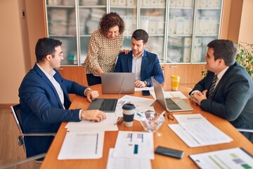 Business lawyers workers meeting at law firm office. Professional executive partners working on finance strategry at the workplace