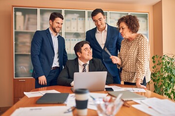 Business lawyers workers meeting at law firm office. Professional executive partners working on finance strategry at the workplace