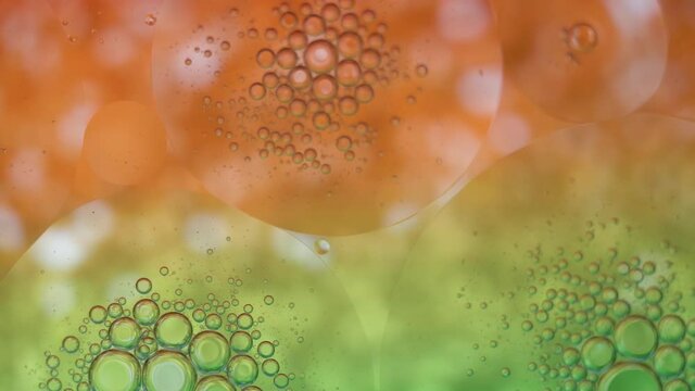 Floating bubbles on a orange and green background