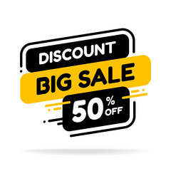 Discount tag with special offer sale sticker. Sticker sign price isolated modern graphic style vector illustration.