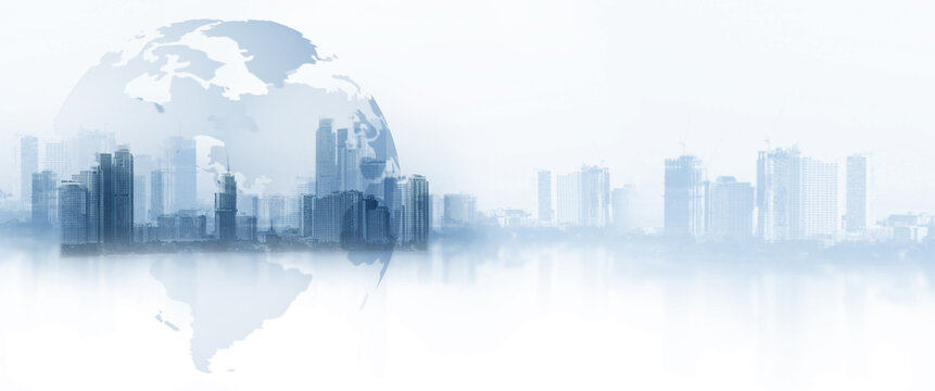 The world logistics, there are world map background