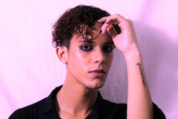 dark makeup on the face with black ones