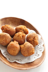 Okinawa food, asian style doughnut with copy space