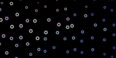 Dark blue, red vector template with flu signs.