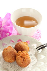 Okinawa food, asian style doughnut with copy space