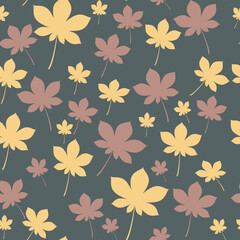 Seamless pattern with chestnut leaves