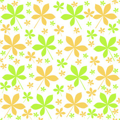 Fototapeta premium Seamless vector pattern with chestnut leaves