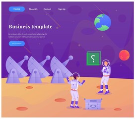 business web landing page astronaut