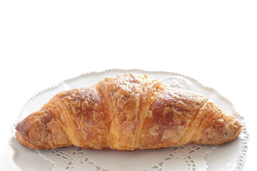 croissant on dish with copy space
