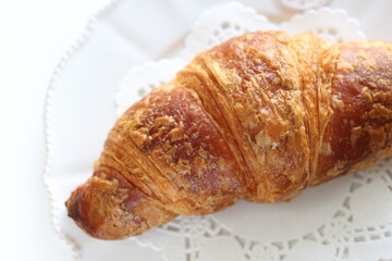 croissant on dish with copy space