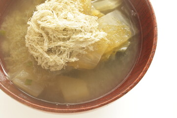 Japanese food, Kombo and radish miso soup