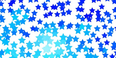 Fototapeta na wymiar Light BLUE vector layout with bright stars. Blur decorative design in simple style with stars. Theme for cell phones.
