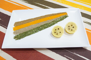 Especias que dan sabor y olor a las comidas, especias que dan color a los platos, cilantro,...
