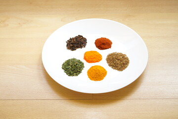 Especias que dan sabor y olor a las comidas, especias que dan color a los platos, cilantro, cúrcuma, pimienta, perejil, colorante, comino, pimentón, cebollino, clavo