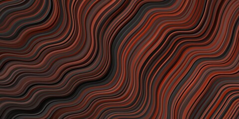 Dark Brown vector background with bent lines.