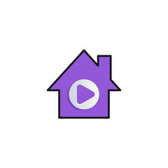 Obraz na płótnie Canvas stock vector creative home music media logo illustration