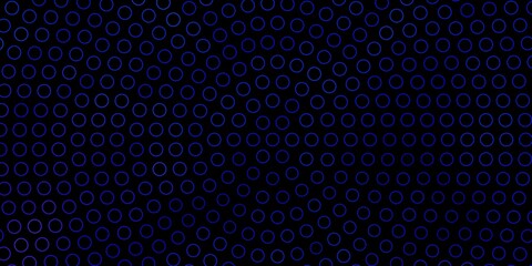 Dark BLUE vector backdrop with circles. Colorful illustration with gradient dots in nature style. Pattern for websites, landing pages.