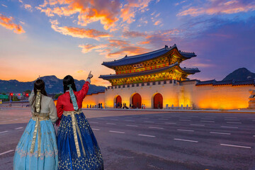 king, korea, night, tradition, gate, action, entrance, ethnic, illuminated, interest, oriental,...