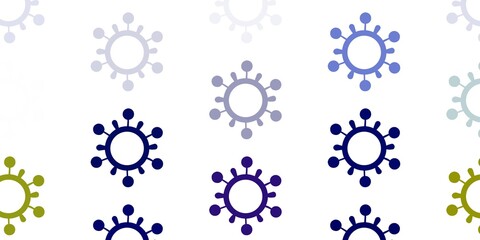 Light Multicolor vector backdrop with virus symbols.