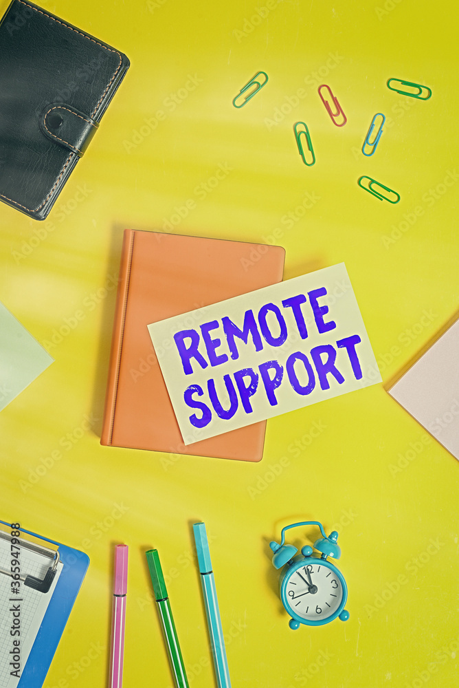 Poster text sign showing remote support. business photo text type of secure service, which permits represen
