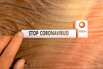 Conceptual hand writing showing Stop Coronavirus. Concept meaning Disease awareness campaign...