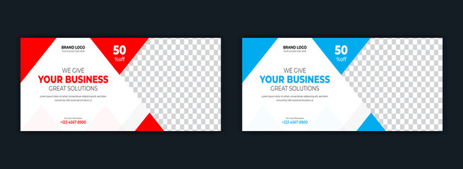 Corporate business marketing agency social media instagram post facebook cover page timeline web ad banner template design - obrazy, fototapety, plakaty