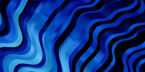 Dark BLUE vector background with bent lines. Colorful illustration with curved lines. Design for your business promotion.