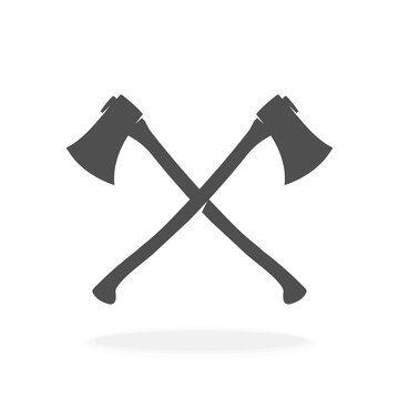 Crossed Axes Black Sign Icon Vector Illustration