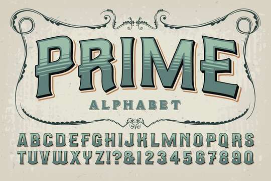 A Vintage Styled Alphabet in Sage Green Tones; This Font Has an Old Time Quality that would Work Well on Certificates, Book Covers, Alcohol Bottles, Craft Beer Branding, etc.
