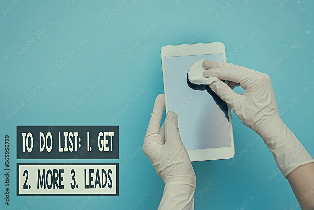 Fototapete word writing text to do list: 1. get 2. more 3. leads. business photo showcasing advertising plan to