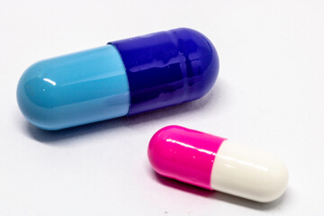 drugs capsules in white background in Brazil