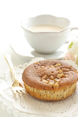 homemade peanut and earl grey tea leaves cake