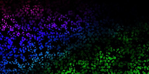 Dark multicolor vector backdrop with chaotic shapes.