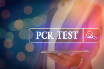 Handwriting text Pcr Test. Conceptual photo qualitative detection of viral genome within the short seqeunce of DNA Web search digital information futuristic technology network connection