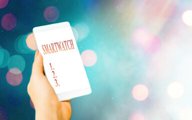 Conceptual hand writing showing Smartwatch. Concept meaning a touchscreen mobile interface designed...