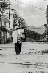 Black and white colombia antioquia typical character.
