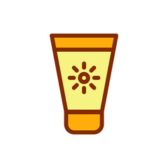 sun block icon vector illustration filled outline style. summer icon set.