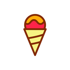 ice cream icon vector illustration filled outline style. summer icon set.