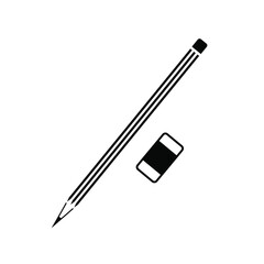 Pencil with eraser icon vector
