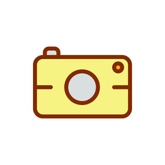 camera icon vector illustration filled outline style. summer icon set.