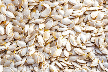 closeup of pumpkin seeds without compounds