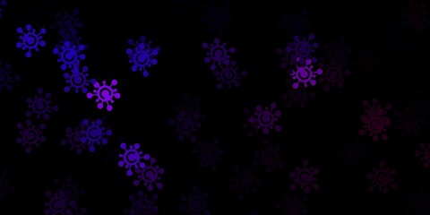 Dark purple vector pattern with coronavirus elements.