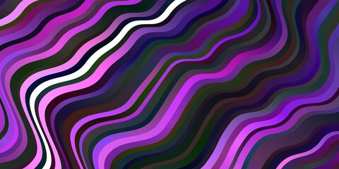 Dark Purple vector background with curves.