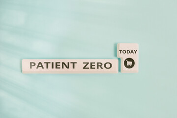 Writing note showing Patient Zero. Business concept for primary disease carrier of the highlycontagious disease Pc keyboard key with empty note paper above background copy space
