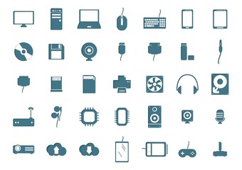 set of computer parts