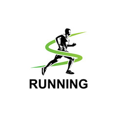 Running Logo Template Design Vector