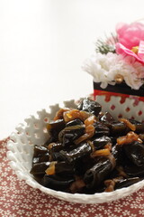 Japanese food, simmer kombu seaweed roll for new year food